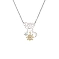 thumbnail image 2 of Delight Jewelry Goldtone Crystal Ship Wheel - Direction Silvertone Dream Big Pendant Necklace, 25", 2 of 4