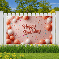 thumbnail image 6 of Pink Background Happy Birthday Banner with Balloons and Confetti Party Decorations Photography Props for Birthday Party Celebrations Event Decor Backdrop, 6 of 8