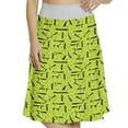 thumbnail image 1 of Women's Dog Bone Domestic Canine Silhouette A-line Printed Skirt Casual Wear, M, Black and Yellow Green, by Ambesonne, 1 of 6