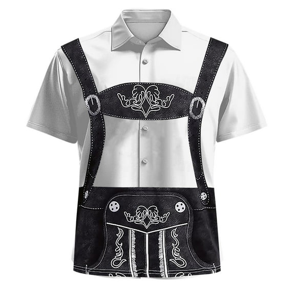 Men Casual Short Sleeve Shirt Spring Summer Beach Holiday Outdoor Full Print Lapel Comfortable Stylish Lightweight Men's Lightweight Crewneck Tee Tops