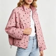 thumbnail image 7 of Aloohaidyvio Women's Polka Dot Jackets Fall Trendy Lightweight Stand Collar Coat Zip Up Outerwear with Pockets, 7 of 7