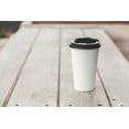 thumbnail image 5 of [25 Pack] 16oz Disposable White Paper Coffee Cups with Black Dome Lids - For Hot, Cold Drink, Coffee, Tea, Cocoa, Travel, Office, Home, Cider, Hot Chocolate, To go, Compostable, Biodegradable, 5 of 6