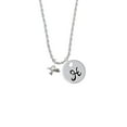 thumbnail image 2 of Delight Jewelry Silvertone Mini Hummingbird Silvertone Script Initial Disc - H - Charm Necklace, 20"+3", 2 of 4
