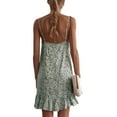 thumbnail image 5 of DYMADE Womens Summer Strappy Sleeve Ruffle Mini Dress Floral Vacation Sundress, 5 of 5