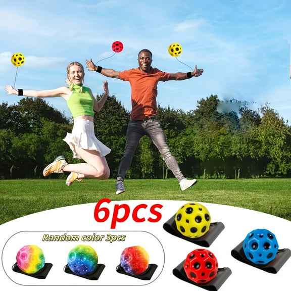 6PCS Wrist Return Ball - Sports Rebound Exercise Toy for Single Player, Indoor or Outdoor