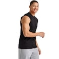 thumbnail image 4 of Hanes Men's Cotton Muscle Tank, 3-Pack Black 3XL, 4 of 5