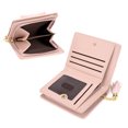 thumbnail image 4 of UTO Wallets for Girl Women Small Unicorn Pendant Card Holder Bifold Kid Purse Vegan Leather with Zipper Coin Pocket(Pink), 4 of 6