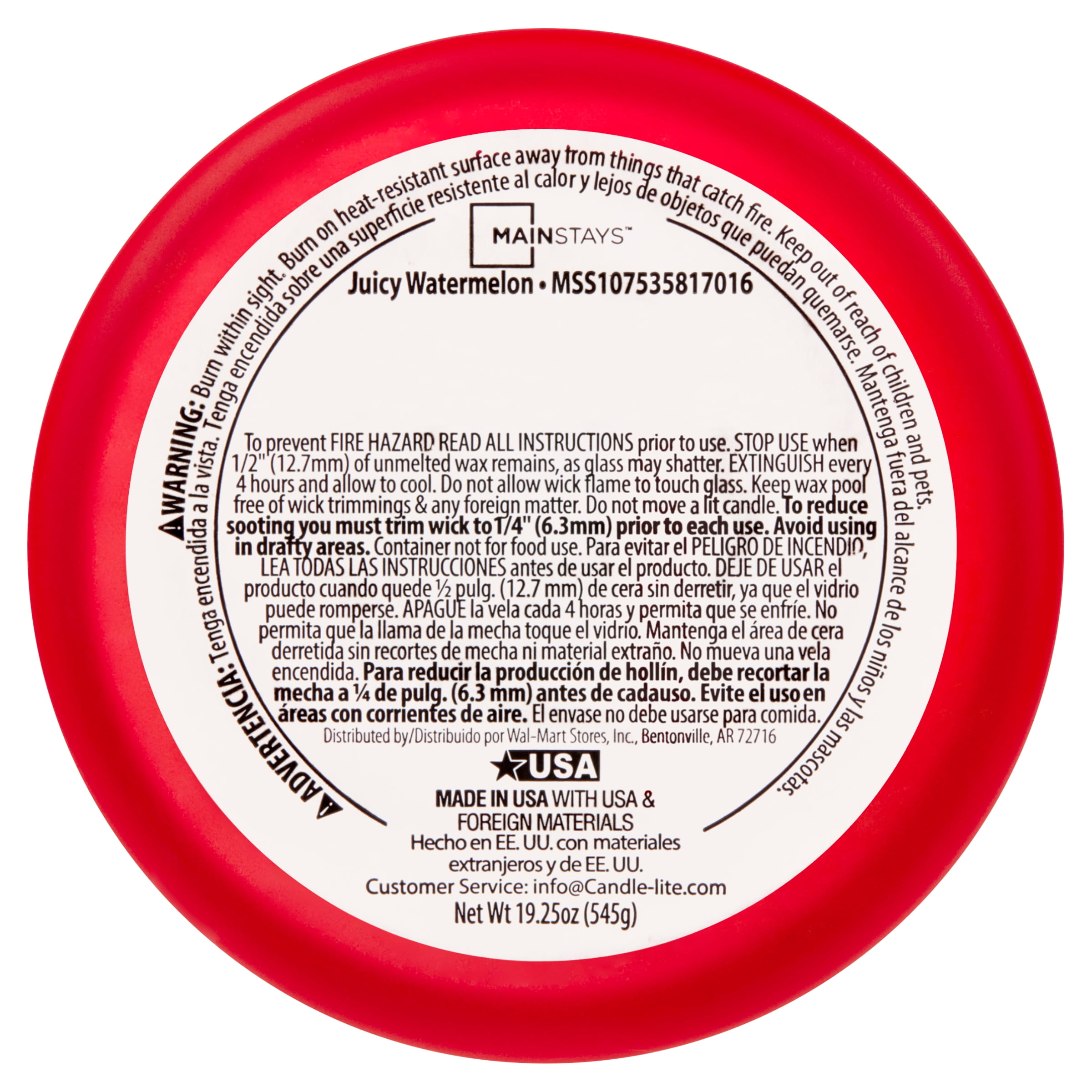 Mainstays Juicy Watermelon Scented Single-Wick Frosted Jar Candle, 19.25 oz
