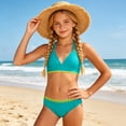 thumbnail image 2 of Ymyiu Bathing Suit for Girls Girls Tankini Swimsuit 2-Piece Ruffle Bathing Suits Kids Beach Swimwear Sets Size 9-10 Years (Mint Green,9-10 Years), 2 of 5