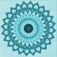 thumbnail image 1 of Ahgly Tapis d'Intérieur Lavable en Machine Carré Transitionnel Turquoise Foncé Vert, 5 Pieds Carré, 1 of 7