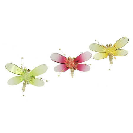 Kurt Adler 3ct Crystalique Mirror Dragonfly Christmas Ornament Set 4" - Green/Gold