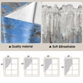 thumbnail image 5 of Swag Valance Curtains for Windows, Blue Grey Abstract Light Filtering Kitchen Curtains with Rod Pocket, Gradient Geometric Graffiti Modern Art Window Treatment Valances, 36x36 - 2 PCS, 5 of 9
