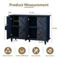 thumbnail image 7 of HLR 48"W Vintage Wood 4 Doors Sideboard Buffet Cabinet with Storage for Living Room, Credenza Blue., 7 of 7