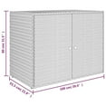 thumbnail image 3 of vidaXL Outdoor Storage Cabinet 2-Door Weatherproof Patio Storage Locker Grey, 3 of 9