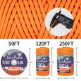 thumbnail image 4 of XKDOUS 550 Paracord 120ft Orange Parachute Cord, 100% Nylon 7 Strand Inner Core Type III Tactical Paracord Rope, Outside Survival Gear for Bracelets, Lanyards, Handle Wraps, Camping & Hiking, 4 of 5