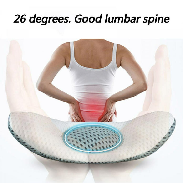 Lumbar Pillow for Sleeping, RubrumRosa Adjustable Height 3D Air Mesh Back  Pillow for Lower Back Pain Relief and Sciatic Nerve Pain, Lumbar Support  Pillow Waist Pillow Side Sleeper Bed Pillow 