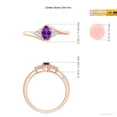 thumbnail image 4 of ANGARA Natural Oval Amethyst Bypass Ring with Trio Diamond Accents in 14K Rose Gold for Women (Size-6x4mm) | February Birthstone, Birthday, Anniversary, Jewelry Gift for Women | Natural Amethyst Ring, 4 of 9