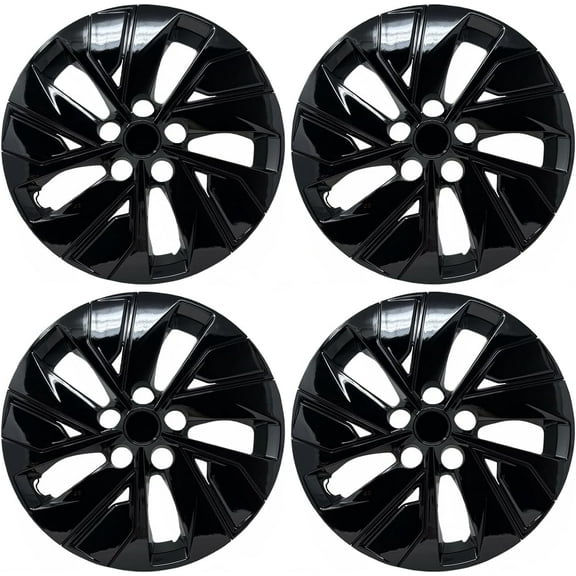 HubStar Hubcaps Fits Nissan Altima 2019-2023, Premium Replica 16-inch Replacement, Gloss Black, 4 Pieces