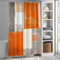thumbnail image 3 of Abstract Painting Graffiti Lattice Fabric Shower Curtain Orange White Gray Washable Shower Curtains for Bathroom, Waterproof Bath Curtain with Hooks Home Decor 36x72in, 3 of 8