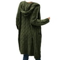 thumbnail image 4 of Langwyqu Autumn Winter Women Knit Long Hooded Cardigan Sweater With Pocket, 4 of 5