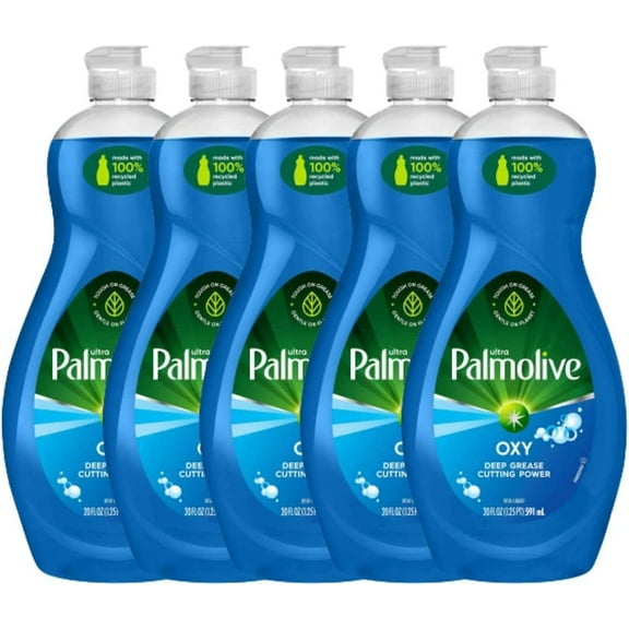 Moisturizing Liquid Dish Soap with Cleaning Power Degreaser - Tough on Grease but Gentle on Skin | Dishwashing Liquid Soap Suitable as Dishwasher Soap- 20 FL OZ Refillable Bottle, 5 Bottles