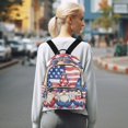 thumbnail image 7 of JIALIOU Mini Backpack Purse for Women Quilted Casual Daypack Small Travel Shoulder Bag, Gnomes with Usa Flag, 7 of 7