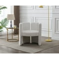 thumbnail image 2 of Guyou Modern Barrel Side Chair, Cute Upholstered Faux Fur Accent Chair with Back for Living Room Bedroom Children's Room Reception Room, White, 2 of 9