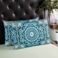 thumbnail image 4 of Teal Boho Throw Pillow Cover 16 x 24 Inch Decorative Pillow Cover Ethnic Chic Rustic Abstract Floral Aesthetic Lumbar Pillowcase Seasonal Rectangle Cushion Case for Couch Sofa Bed Living Room, 4 of 7