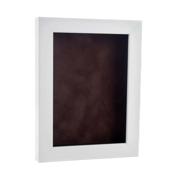 12x16 Shadow Box Frame White Wood | With a 3/4" Usable Display Depth | Includes a Brown Real Suede
