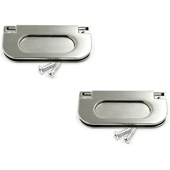 2.87 Inches Flush Pull 2Pcs, 2.52 Inches Centers | Flat Recessed Grip for Drawers, Cabinets, Sliding doors, Easy Installation & Smooth Edge