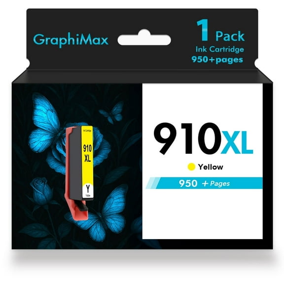 910XL Ink Cartridges Compatible for HP 910 910XL Combo Pack for OfficeJet Pro 8020 8025 8028 8035 8010 8022 8015 8018 Printer ( 1 x Yellow )