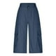 thumbnail image 3 of WILLBEST Pantalones Casuales de Lino Ajustados para Mujer, con Cintura Elástica y Cordón Ajustable para Mayor Comodidad y Estilo. Grande, 3 of 5