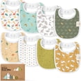 thumbnail image 1 of Pack de 8 baberos orgánicos para bebés KeaBabies, algodón suave, 0-24 m, 1 of 9