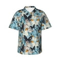 thumbnail image 2 of Goofa Butterflys Hawaiian Shirt for Men, Unisex Summer Beach Casual Short Sleeve Button Down Shirts,Aloha Tropical Floral print shirt-XX-Large, 2 of 9