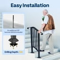 thumbnail image 5 of SPECSTAR 2-Pack Hand Rails for Outdoor Steps, 2 Step Galvanized Steel Railing Kit, Curved Ends and Safty Balusters Exterior Hand Railing, 5 of 8