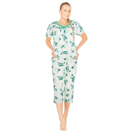

JEFFRICO Womens Pajamas For Women Capri Set Sleepwear Soft Pajamas Plus Size