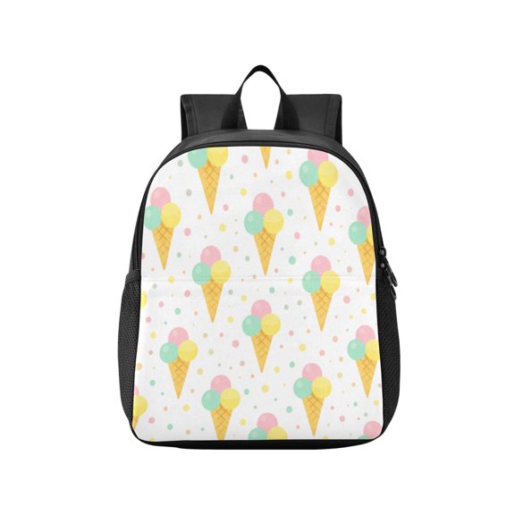 Toddler Backpack Colorful Ice Cream Pattern Waterproof Lightweight Backpack Casual Mini Daypack for Daycare & Travel