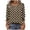 Brown, variant on 2025 Black * Friday and Cyber * Monday Ladies' Fashionable Striped And Printed Button-up T-shirt 3/4 Length Three-quarter Sleeve Round Neck Top/shirt Wine S