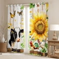 thumbnail image 2 of Homewish Kawaii Milk Cow Curtains Pack of 2 (42x84 Each) for Child, Orange Rustic Sunflower Curtains Blackout, Western Lake House Bedroom Curtains, Window Curtains Decor, 2 of 6