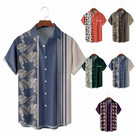 

Mens Kids Crewneck Hawaiian Shirts Novelty Party Tops Plus Size Men