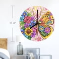 thumbnail image 2 of Wall Clock Artwork - Floral Butterfly - Personalized Wall Clock 11.6", 2 of 5