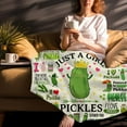 thumbnail image 5 of Pickle Blanket Merch Just A Girl Who Loves Pickles Blanket Soft Cozy Flannel Funny Pickle Throw Blankets Room Decor Bedding Gifts for Girls Boys Kids Women Adults 80"x60", 5 of 7
