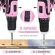 thumbnail image 3 of Juego de herramientas FASTPRO, 177 unidades, 20 V, destornillador inalámbrico, color rosa, 3 of 9