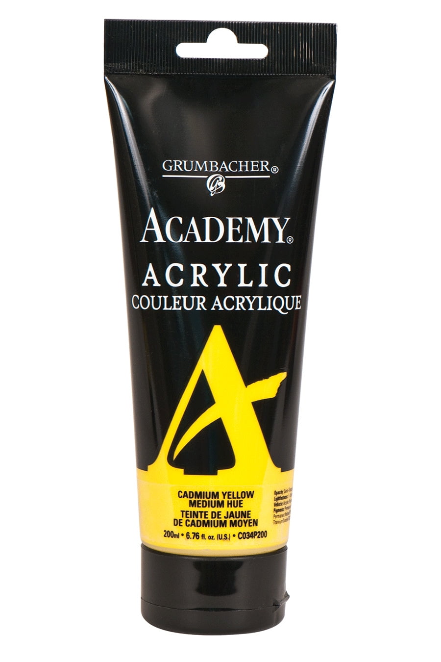 Grumbacher Academy Acrylic Paint - Cadmium Red Light Hue, 90ml/3 Oz Metal Tube, Student Grade Paint - View #6