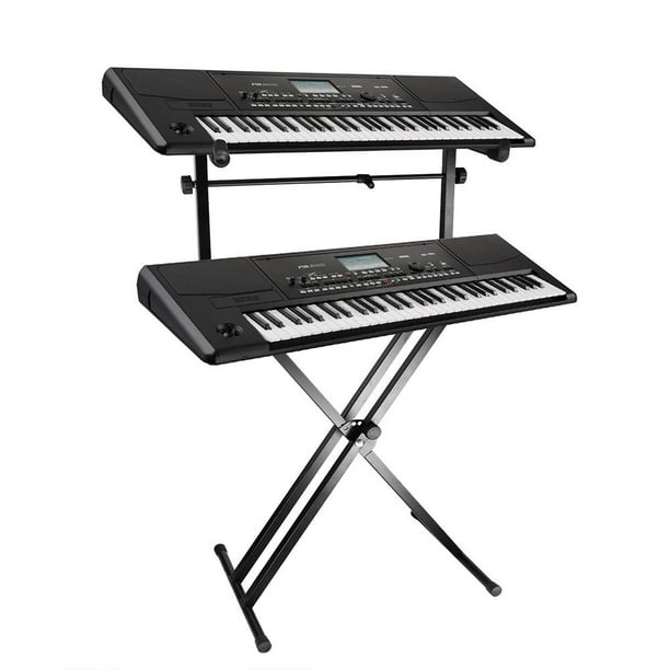 Support pour Clavier X Double-Bras + 2ème Niveau Détachable Piano  Électronique Musical Supports 