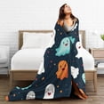 thumbnail image 5 of DouZhe Ultra-Soft Micro Fleece Lightweight Flannel Bed Blanket, Cute Halloween Theme Ghosts Print Cozy Warm Throw Blankets, 40"x30", 5 of 7