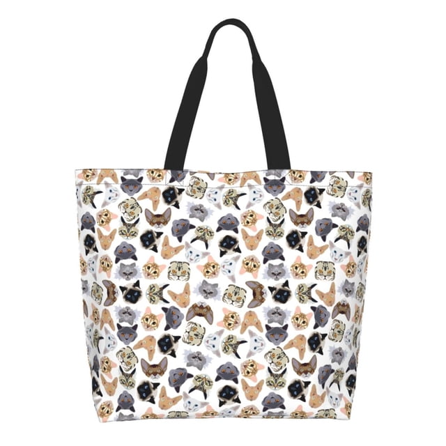 Balery Cute Cats Bolsa Tote Estilo Estético con Cremalleras, Bolsa de Hombro, Bolsa de Compras Grande y Plegable
