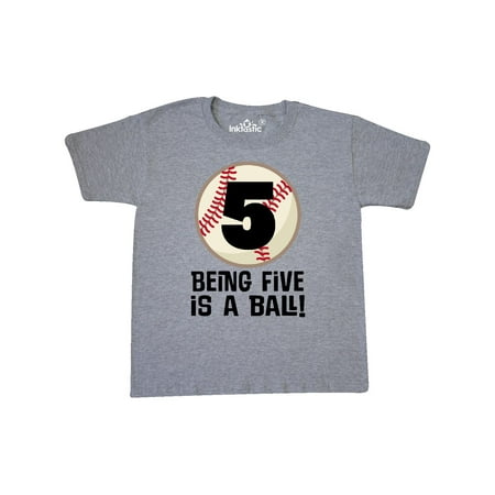 Baseball Youth T-shirt - 5th Birthday Baseball Boys Sports Youth T-Shirt