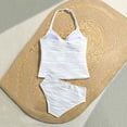 thumbnail image 6 of REDARER Halter Flower Decor Textured 2 Piece Tankini Swimsuit, Girls Swimwear Bathing Suit for Kids & Teens,8-9 Years, 6 of 9