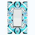 thumbnail image 1 of Metal Light Switch Plate Cover Neon Blue Mandala Flower Tile Pattern MDL033, 1 of 13